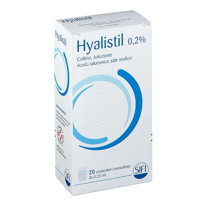 Hyalistil 20 Monod Collirio 0,25 Ml 0,2 %