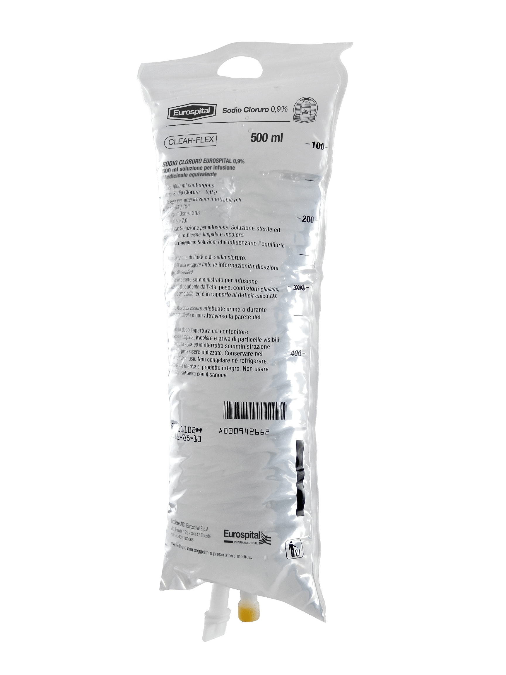 SODIO CLORURO (EUROSPITAL) soluzione infusione 1 sacca 500 ml 0,9%