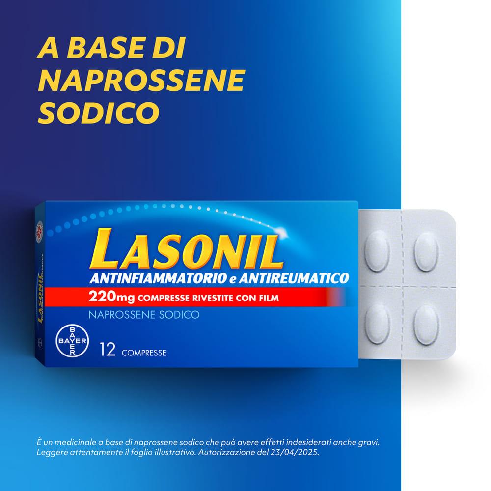 Lasonil Antidolorifico e Antinfiammatorio contro Dolore Muscolare e Articolare, 12 Compresse Rivestite