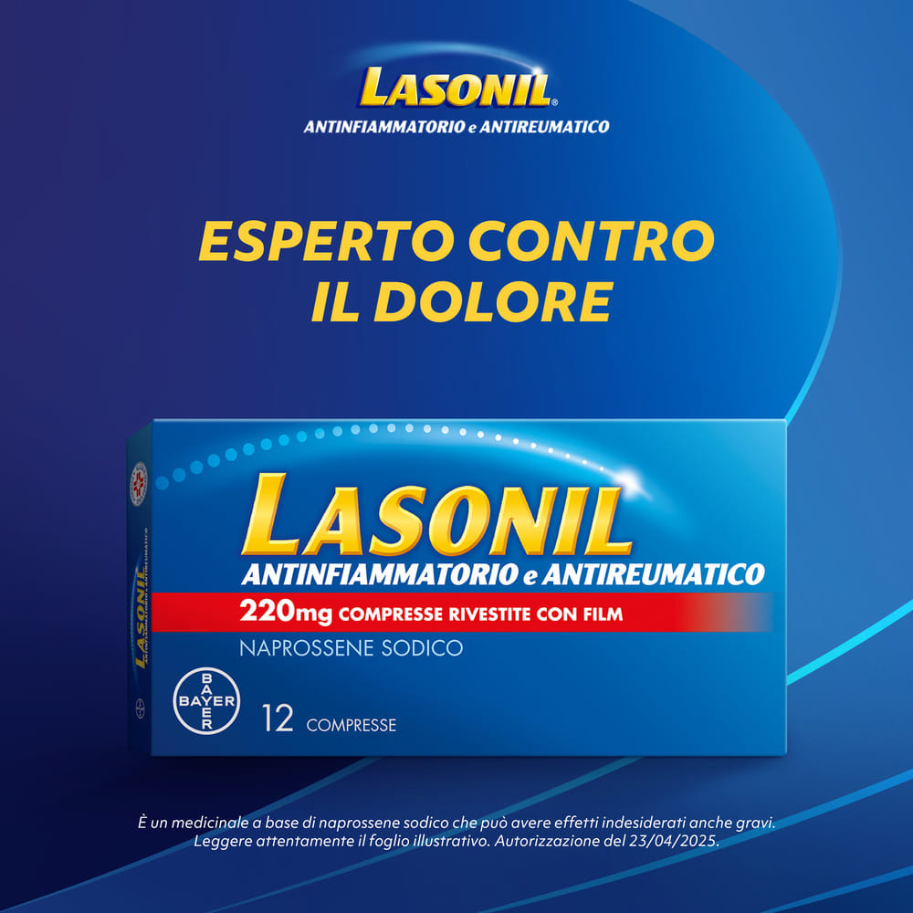 Lasonil Antidolorifico e Antinfiammatorio contro Dolore Muscolare e Articolare, 12 Compresse Rivestite