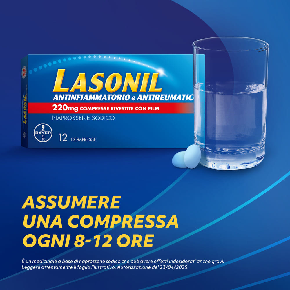 Lasonil Antidolorifico e Antinfiammatorio contro Dolore Muscolare e Articolare, 12 Compresse Rivestite