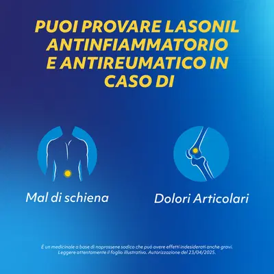 Lasonil Antidolorifico e Antinfiammatorio contro Dolore Muscolare e Articolare, 24 Compresse Lasonil Antidolorifico e Antinfiammatorio contro Dolore Muscolare e Articolare, 24 Compresse