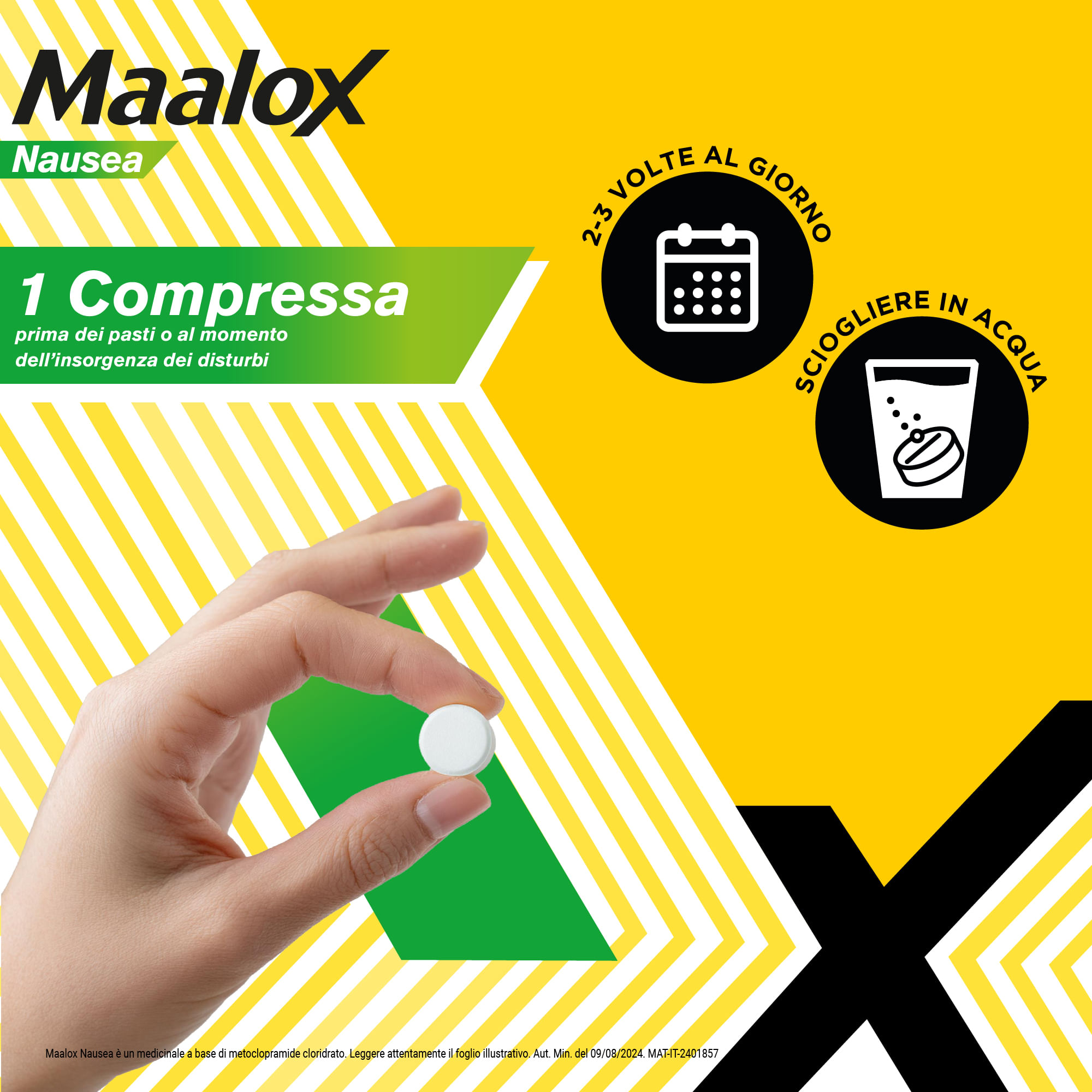 Maalox Nausea, trattamento della nausea, 20 cpr effervescenti