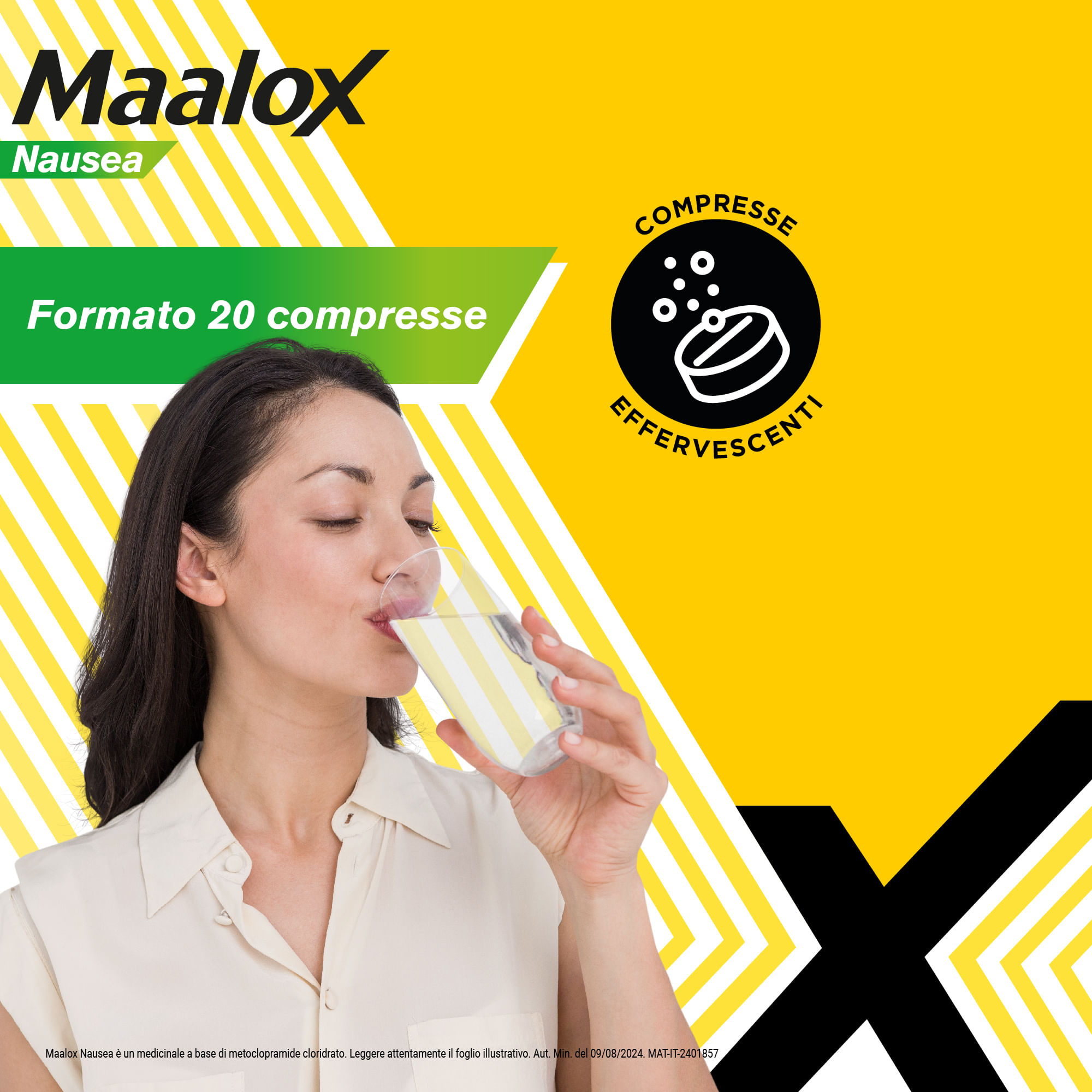 Maalox Nausea, trattamento della nausea, 20 cpr effervescenti