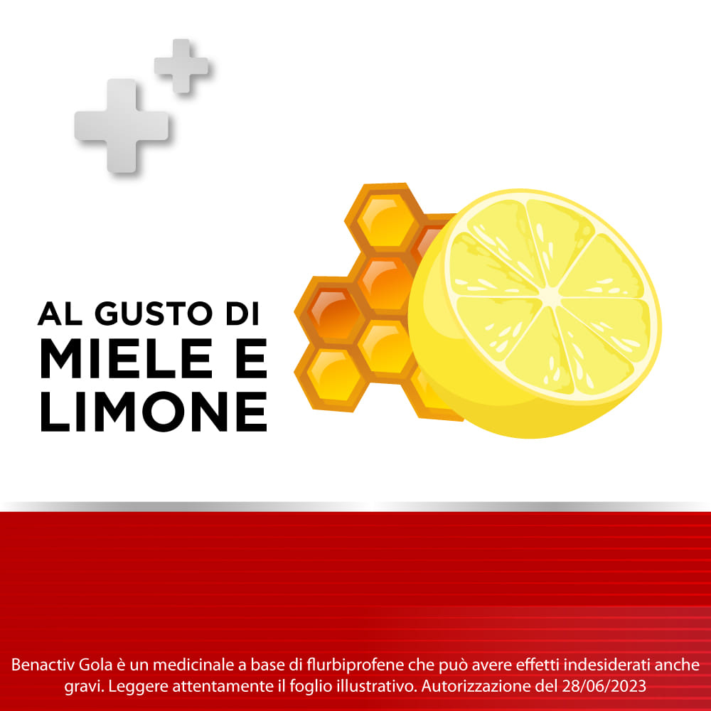 BENACTIV GOLA 16 PAST. LIMONE E MIELE pastiglie mal di gola 
