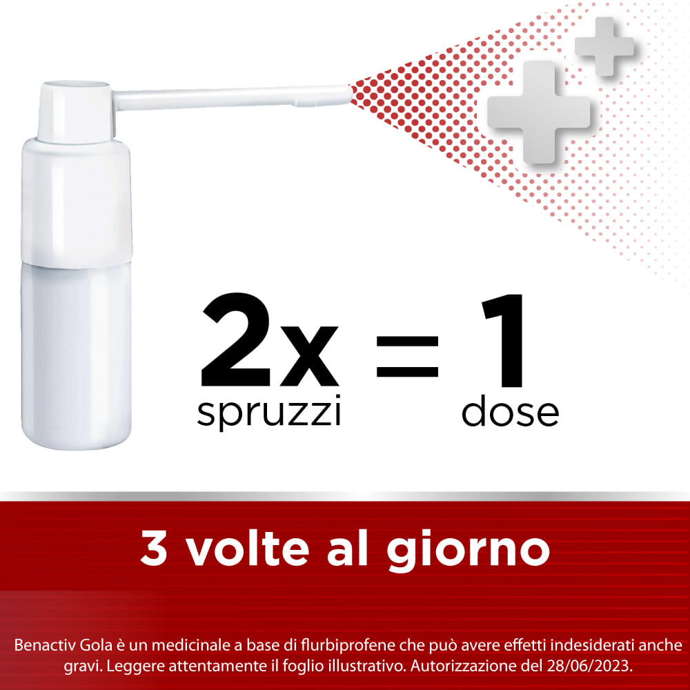 BENACTIV GOLA SPRAY 15 ML spray gola per mal di gola 