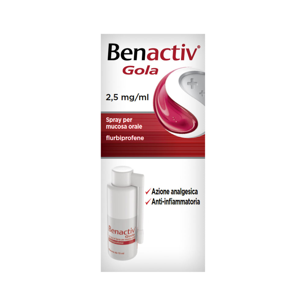 BENACTIV GOLA spray mucosa orale 15 ml 0,25%