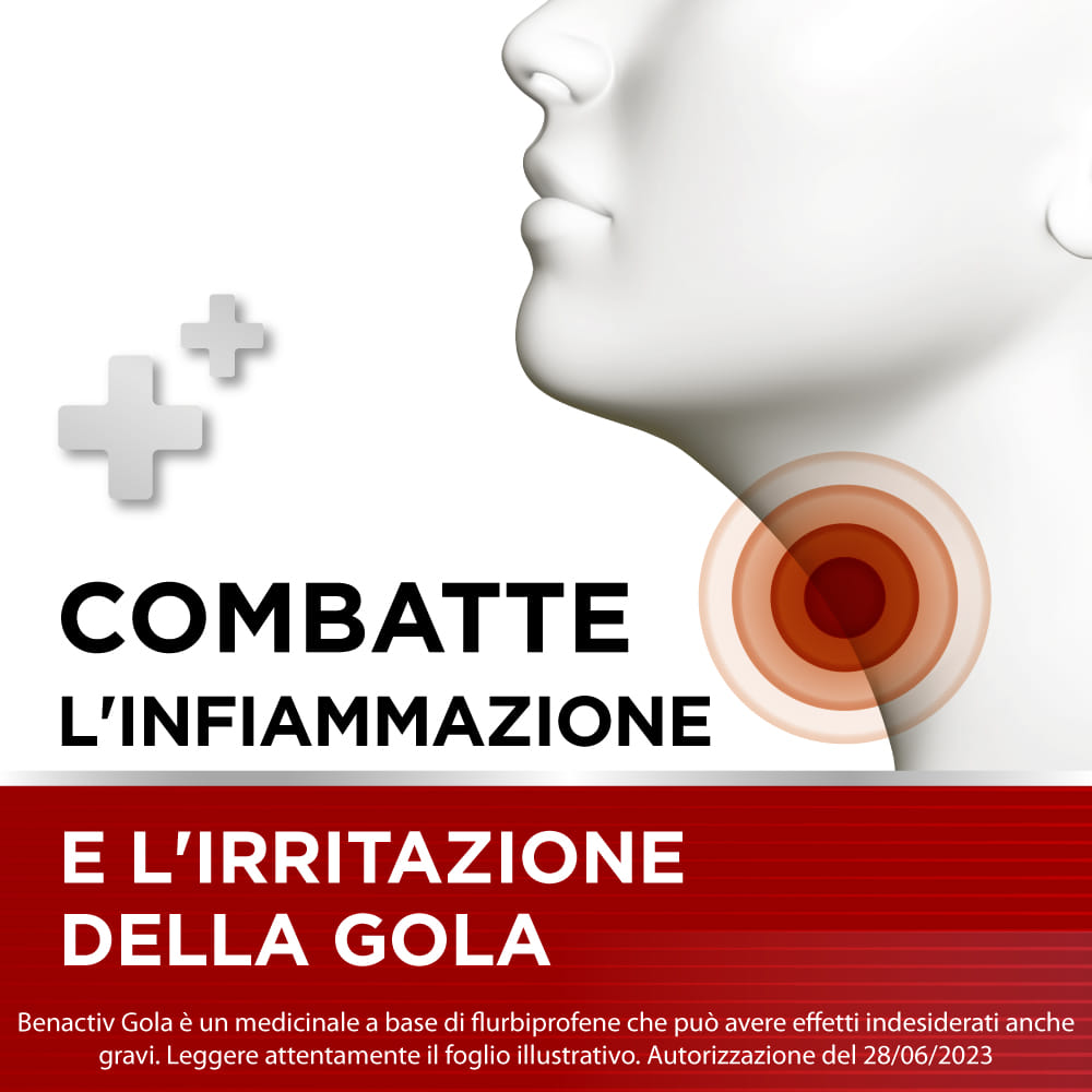 BENACTIV GOLA 16 PAST. ARANCIA S/Z pastiglie mal di gola 