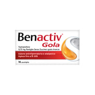 BENACTIV GOLA 16 PAST. ARANCIA S/Z pastiglie mal di gola 