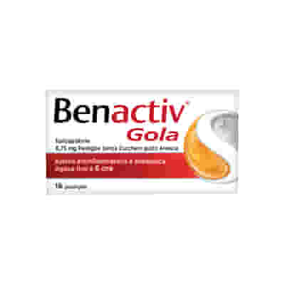 BENACTIV GOLA 16 PAST. ARANCIA S/Z pastiglie mal di gola 