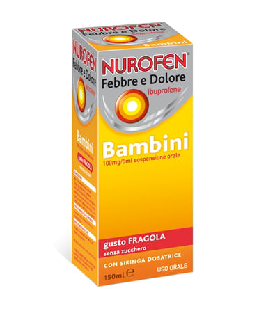 NUROFEN FEBBRE E DOLORE BB sospensione orale 150 ml 100 mg/5 ml fragola senza zucchero con siringa