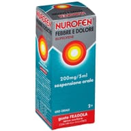 NUROFEN FEBBRE E DOLORE orale sospensione 100 ml 200 mg/5 ml fragola senza zucchero con siringa
