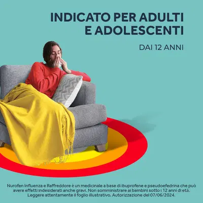 NUROFEN NUROFEN INFLUENZA E RAFFREDDORE 12 compresse rivestite 200 mg + 30 mg NUROFEN NUROFEN INFLUENZA E RAFFREDDORE 12 compresse rivestite 200 mg + 30 mg