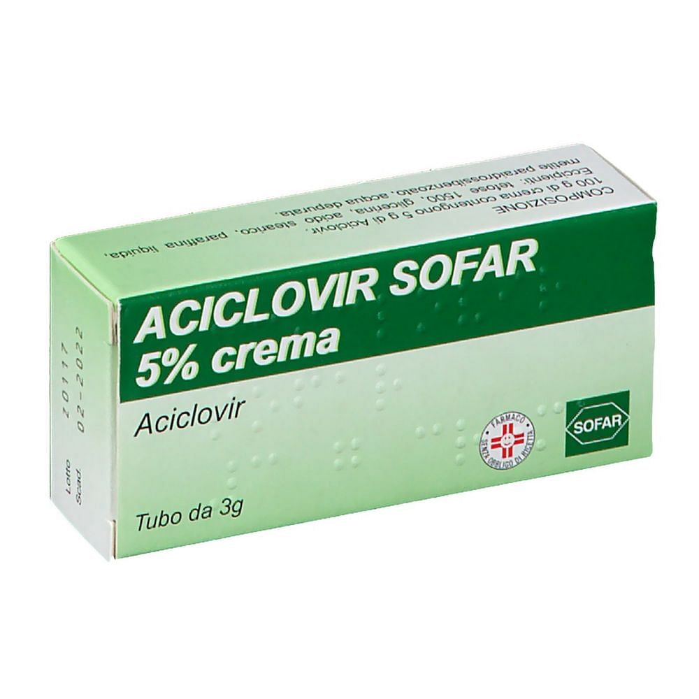 Aciclovir (Sofar) Crema Dermatologica 3 G 5%