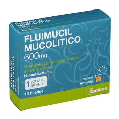 FLUIMUCIL MUCOLITICO orale granulato 10 bustine 600 mg FLUIMUCIL MUCOLITICO orale granulato 10 bustine 600 mg