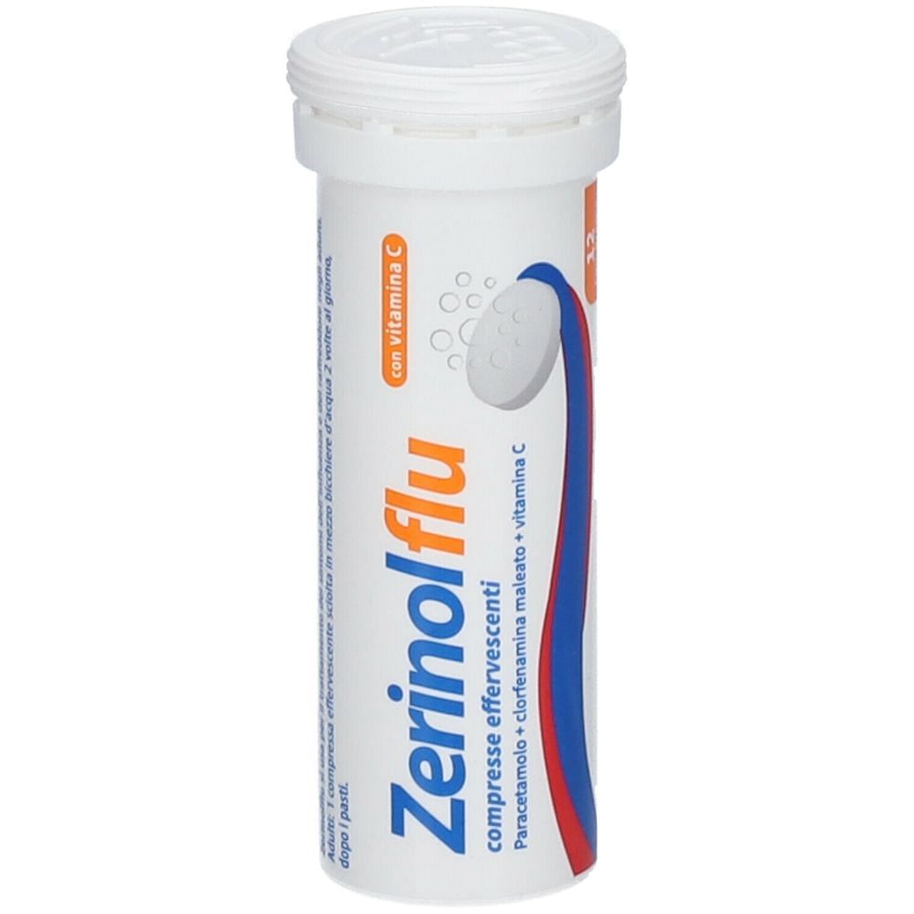 Zerinolflu 12 Compresse Effervescenti 300 Mg + 2 Mg + 250 Mg