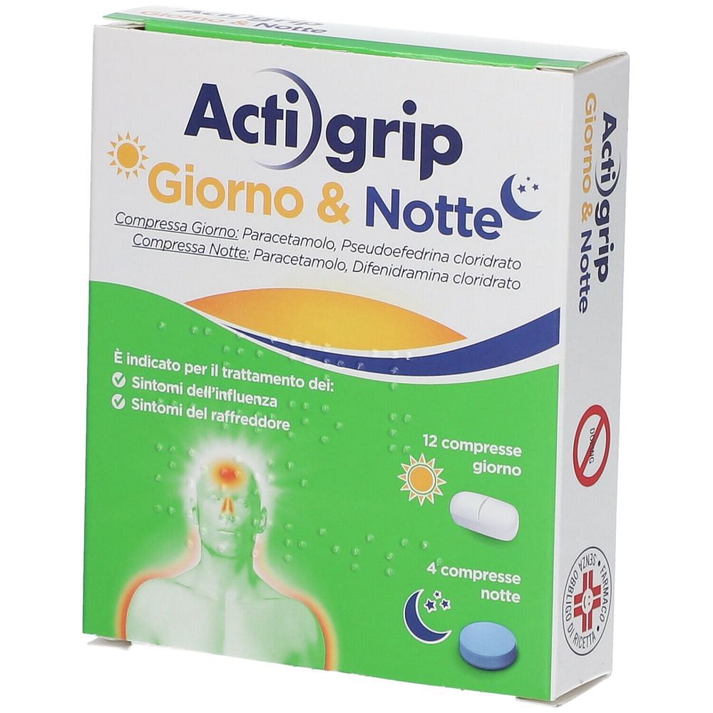 Actigrip Giorno & Notte 12 Compresse Giorno + 4 Compresse Notte