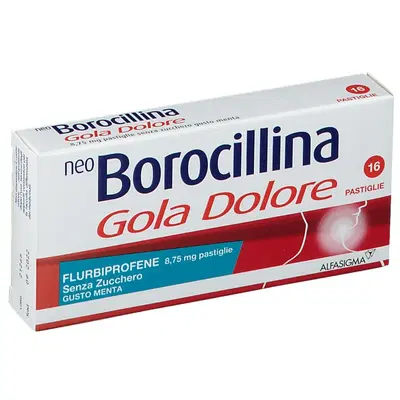 NEOBOROCILLINA GOLA DOLORE 16 pastiglie 8,75 mg menta senza zucchero NEOBOROCILLINA GOLA DOLORE 16 pastiglie 8,75 mg menta senza zucchero