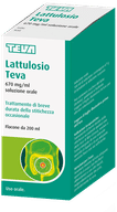 LATTULOSIO (TEVA) soluzione orale 200 ml 670 mg/ml flacone