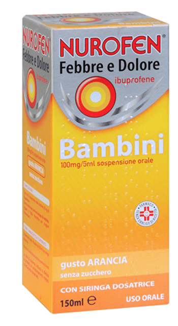 FARMA 1000 NUROFEN FEBBRE E DOLORE BB sospensione orale 150 ml 100 mg/5 ml arancia senza zucchero con siringa
