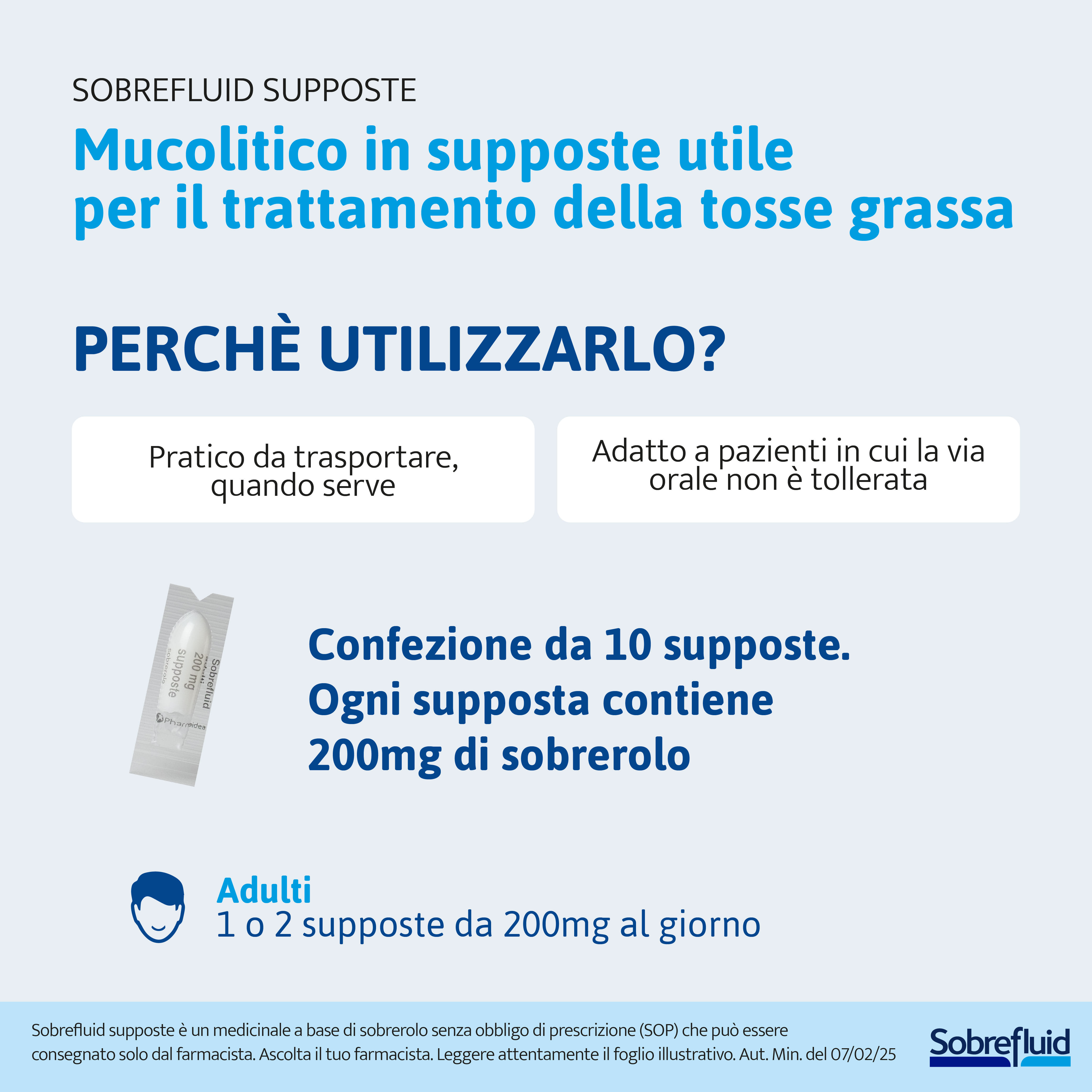SOBREFLUID ADULTI 10 supposte 200 mg