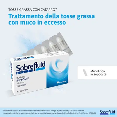 SOBREFLUID ADULTI 10 supposte 200 mg SOBREFLUID ADULTI 10 supposte 200 mg