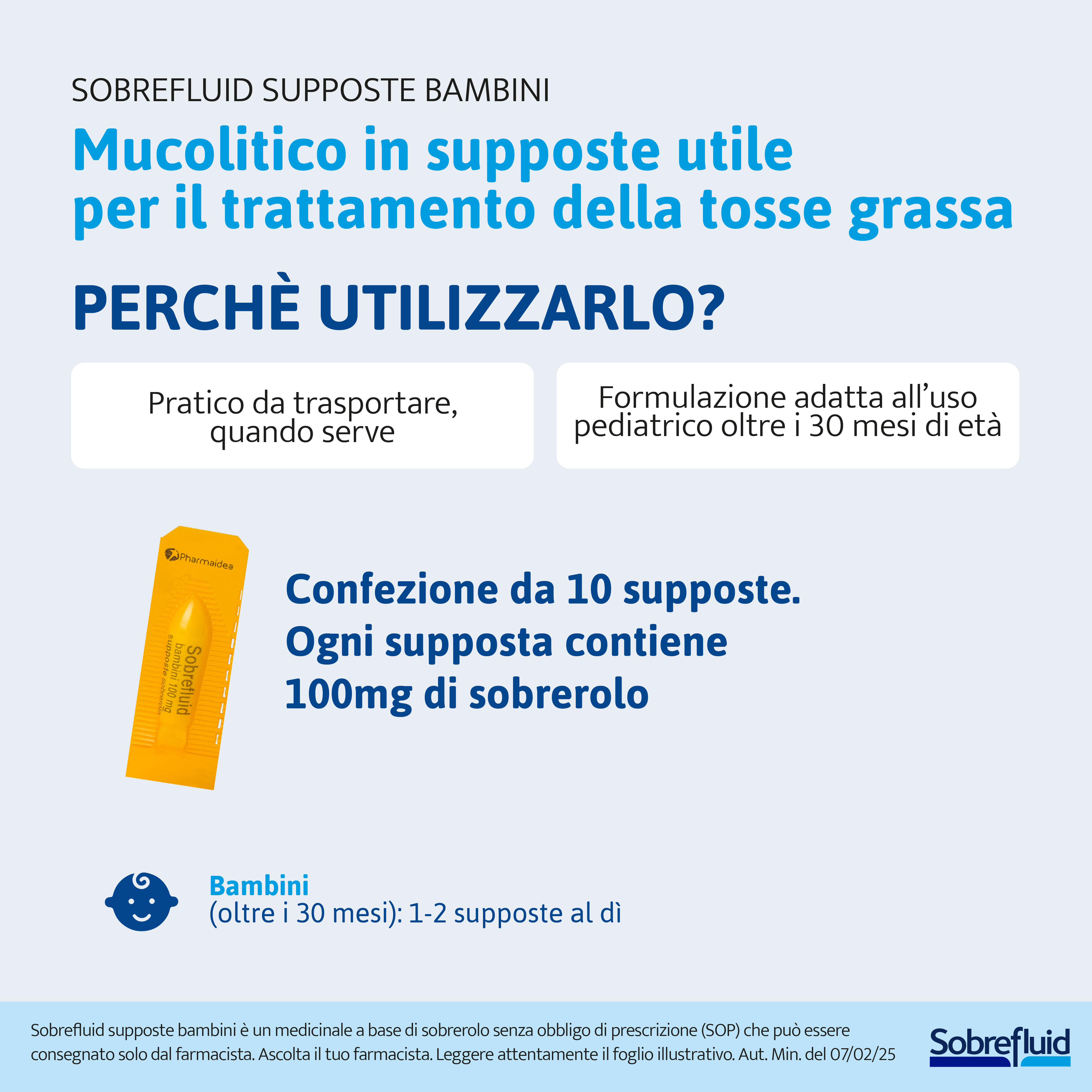 SOBREFLUID BAMBINI 10 supposte 100 mg