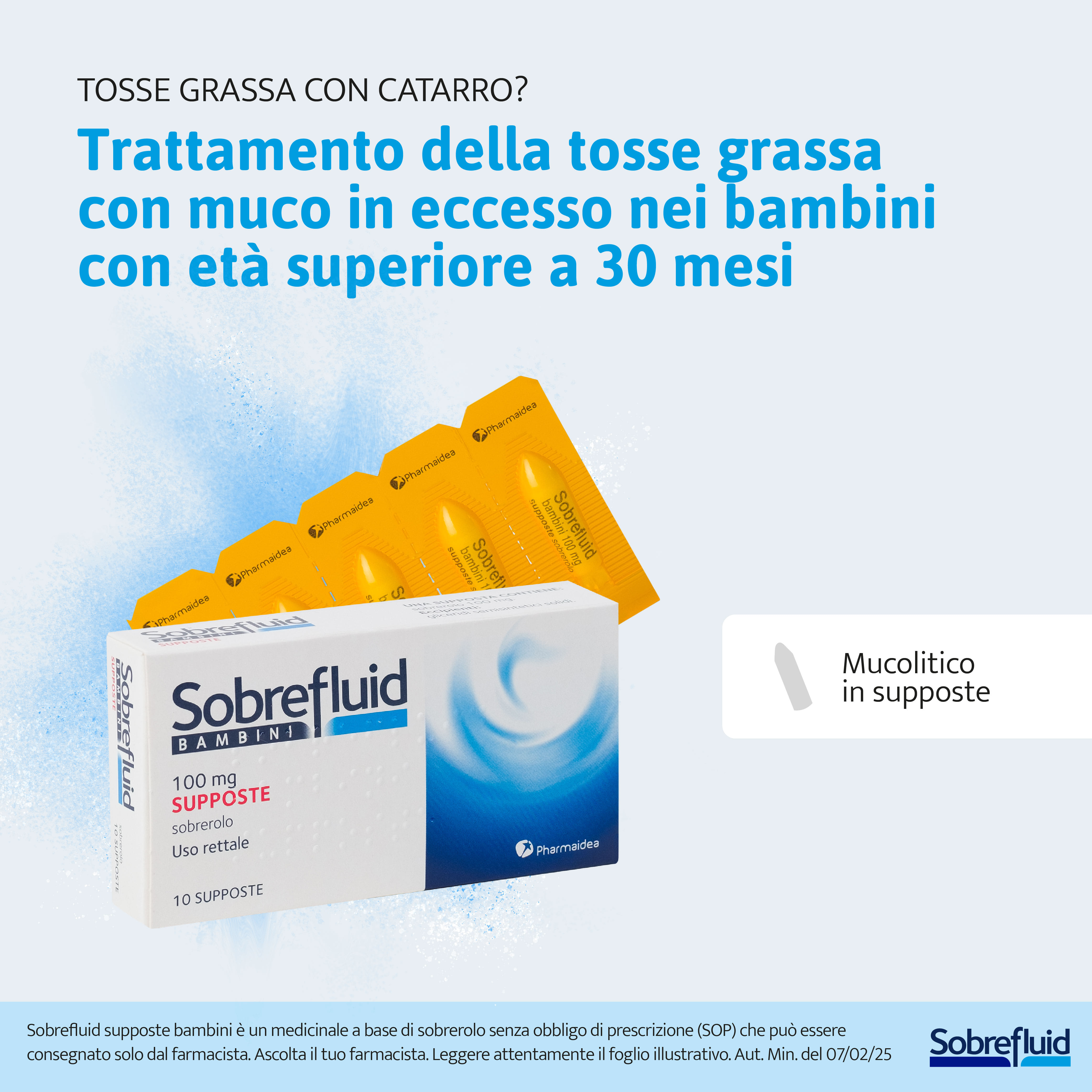 SOBREFLUID BAMBINI 10 supposte 100 mg