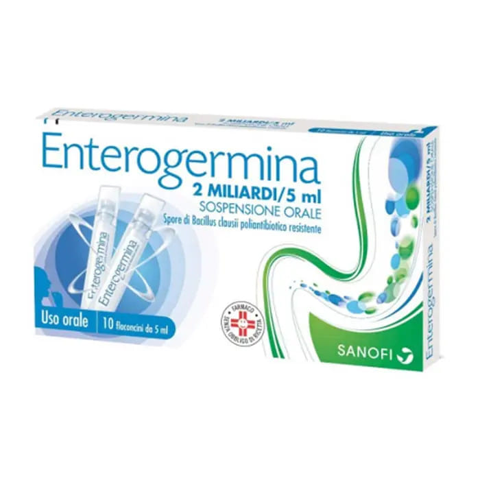 ENTEROGERMINA sospensione orale 10 flaconcini 2 miliardi/5 ml