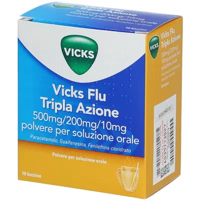 VICKS FLU TRIPLA AZIONE polvere orale 10 bustine VICKS FLU TRIPLA AZIONE polvere orale 10 bustine