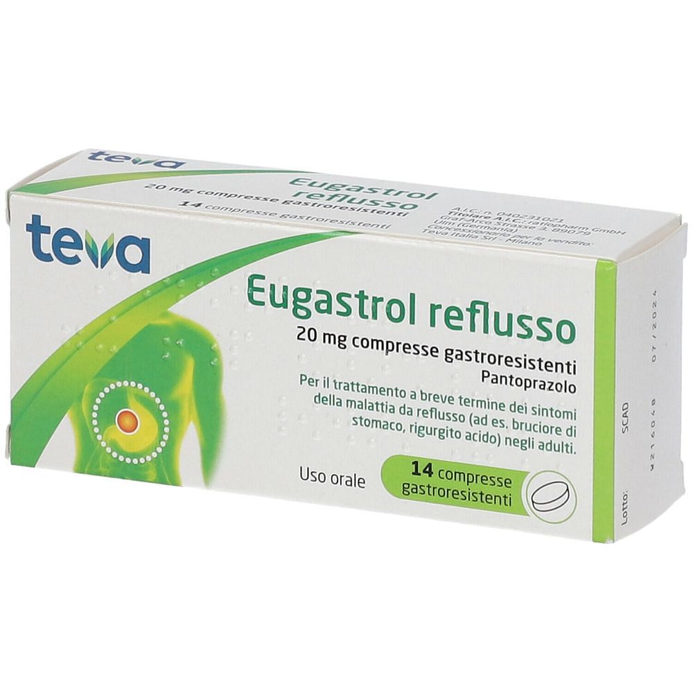 Eugastrol Reflusso 14 Compresse Gastroresistenti 20 Mg