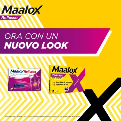 Maalox Reflusso, contro reflusso acido, 14 compresse Maalox Reflusso, contro reflusso acido, 14 compresse