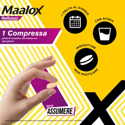 Maalox Reflusso, contro reflusso acido, 14 compresse Maalox Reflusso, contro reflusso acido, 14 compresse