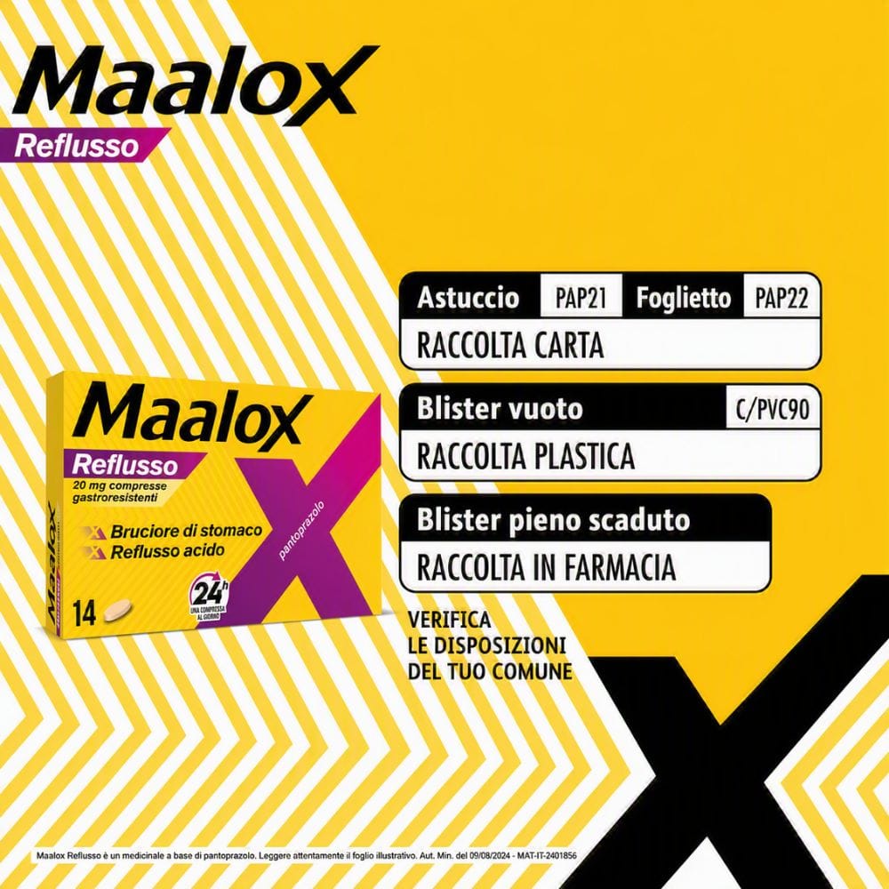Maalox Reflusso, contro reflusso acido, 14 compresse