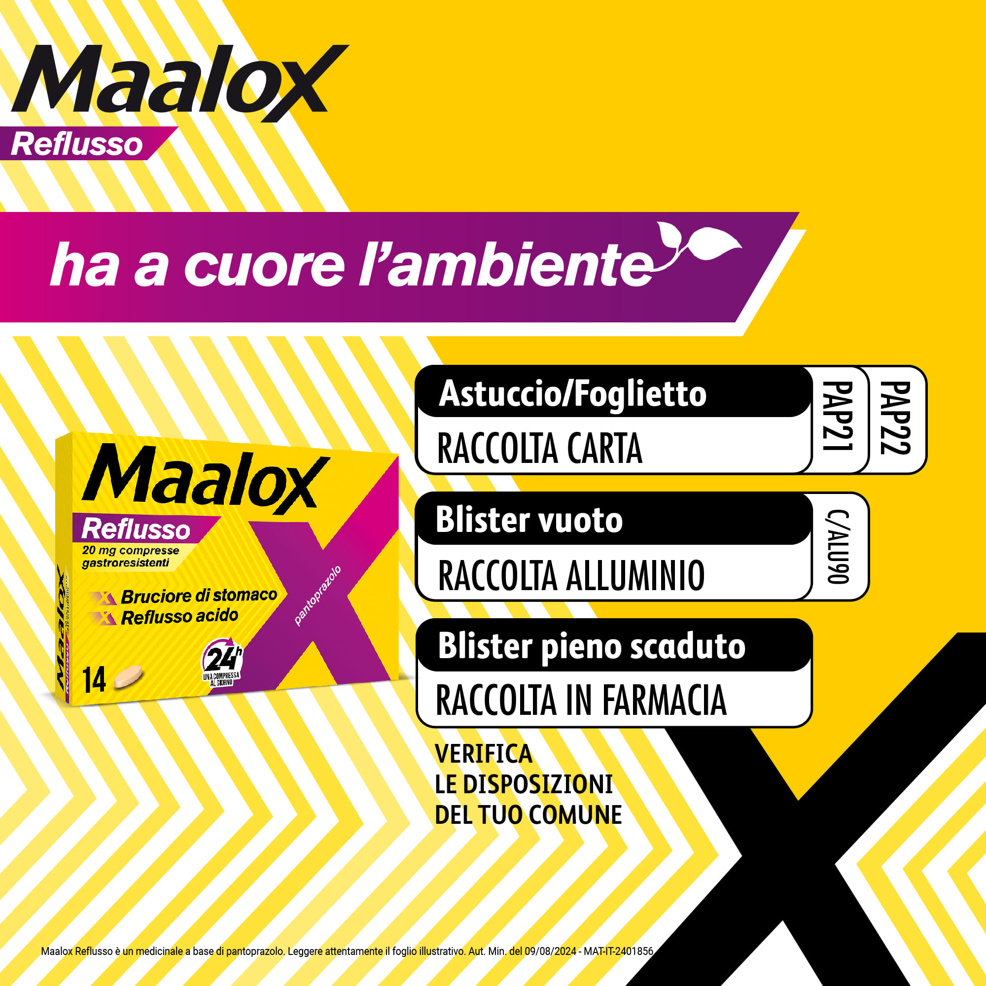 Maalox Reflusso, contro reflusso acido, 14 compresse