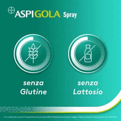 Aspi Gola Spray Antinfiammatorio per Gola Infiammata, Faringite e Mal di gola con Flurbiprofene, Flacone 15ml Aspi Gola Spray Antinfiammatorio per Gola Infiammata, Faringite e Mal di gola con Flurbiprofene, Flacone 15ml