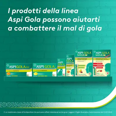 Aspi Gola Spray Antinfiammatorio per Gola Infiammata, Faringite e Mal di gola con Flurbiprofene, Flacone 15ml Aspi Gola Spray Antinfiammatorio per Gola Infiammata, Faringite e Mal di gola con Flurbiprofene, Flacone 15ml