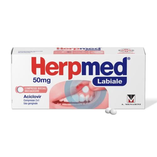 HERPMED LABIALE*2CPR BUCC 50MG
