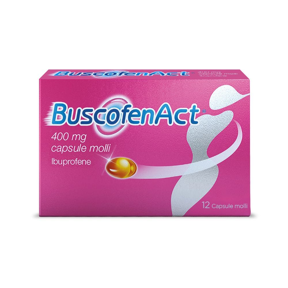 BuscofenAct 12 capsule, ibuprofene contro dolori forti da ciclo