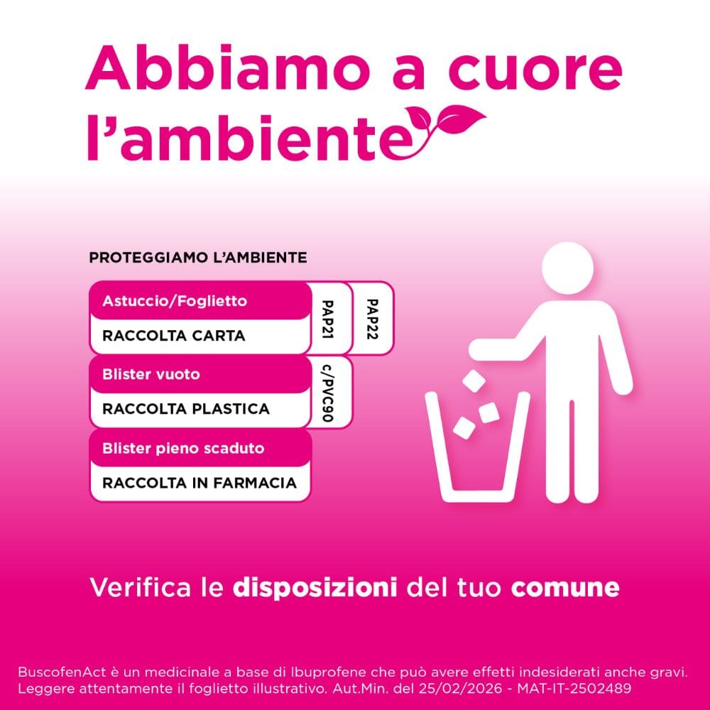 BuscofenAct 20 capsule, ibuprofene contro dolori forti da ciclo