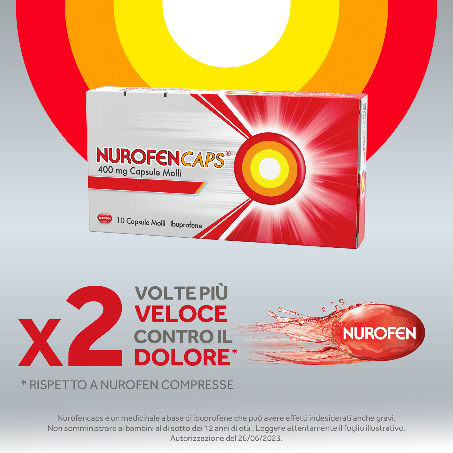 NUROFENCAPS 400MG 10 CAPS antinfiammatorio e antidolorifico contro febbre, mal di testa, mal di denti e dolori muscolari 