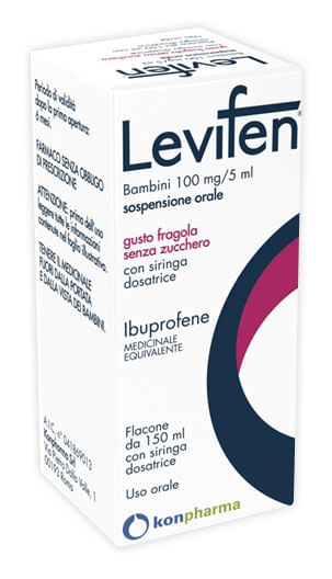 LEVIFEN sospensione orale 150 ml 100 mg/5 ml gusto fragola senza zucchero