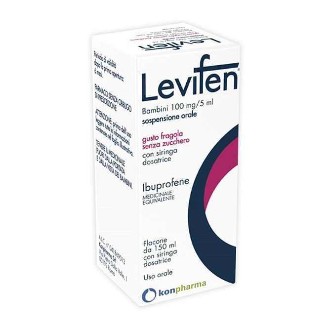Levifen Os Sosp 150 Ml 100 Mg/5 Ml Gusto Fragola Senza Zucchero