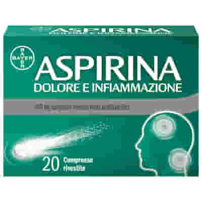 Aspirina Dolore e Infiammazione Antidolorifico Antinfiammatorio per Mal di Testa e Dolori, 20 Compresse