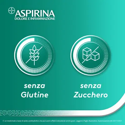 Aspirina Dolore e Infiammazione Antidolorifico Antinfiammatorio per Mal di Testa e Dolori, 20 Compresse Aspirina Dolore e Infiammazione Antidolorifico Antinfiammatorio per Mal di Testa e Dolori, 20 Compresse