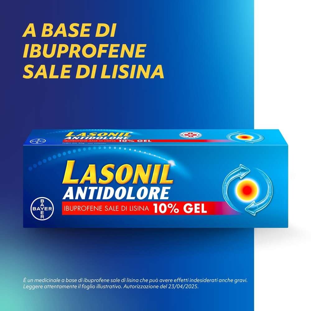 Lasonil Antidolore Gel Antidolorifico e Antinfiammatorio per Dolori Muscolari e Articolari, Tubo 50g