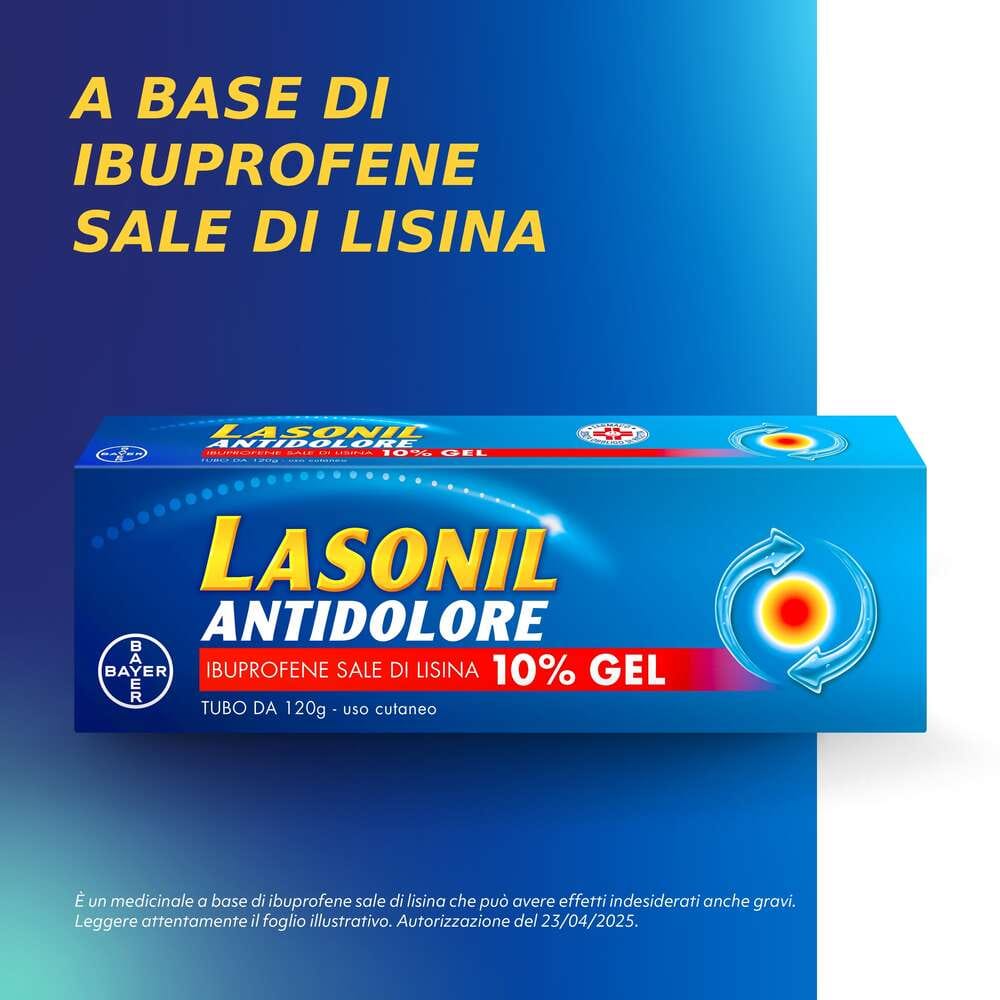 Lasonil Antidolore Gel Antidolorifico e Antinfiammatorio per Dolori Muscolari e Articolari, Tubo 120g