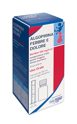ALGOPIRINA FEBBRE E DOLORE sospensione orale 150 ml 100 mg/5 ml gusto fragola senza zucchero