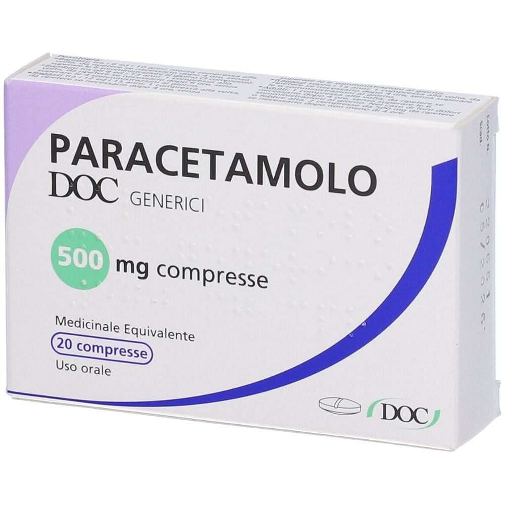 Paracetamolo (Doc Generici) 20 Compresse Divisibili 500 Mg