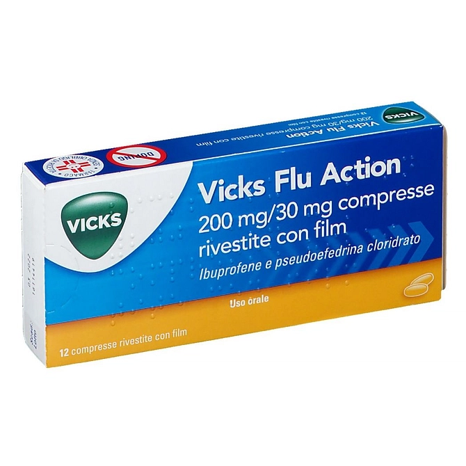 Vicks Flu Action 12 Cpr Riv 200 Mg + 30 Mg